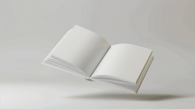 a blank book floating in the air