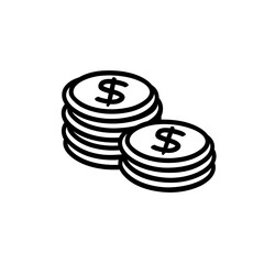 Coins Minimal Icon, Simple Logo