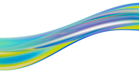 Abstract paint brush stroke PNG transparent with colorful wave isolated