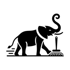 Elephant Silhouette - Elephant Vector - Minimalist Elephant Illustration.