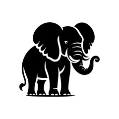 Obraz premium Elephant Silhouette - Elephant Vector - Minimalist Elephant Illustration.