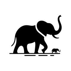 Elephant Silhouette - Elephant Vector - Minimalist Elephant Illustration.