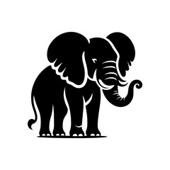 Elephant Silhouette - Elephant Vector - Minimalist Elephant Illustration.
