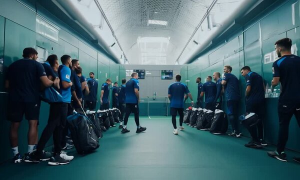 FOOTBALL PLAYER'S LOCKER ROOM