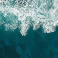 Obraz premium Pure blue turquoise sea water texture with foam and waves