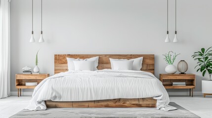 Minimalist bedroom style emphasizes simplicity and functionality. It uses a neutral color palette, simple furniture, and minimal decor for a serene environment.

