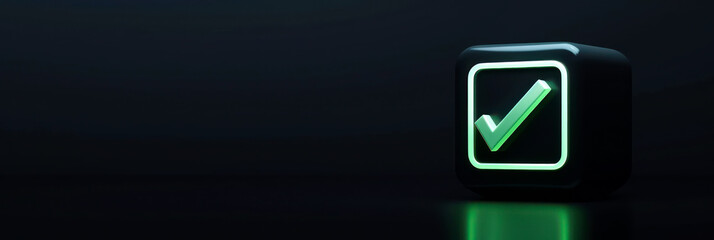 Fototapeta premium 3D rendering of check mark for banner