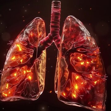 3D render of human lungs anatomy for medical use
