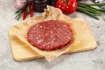 Raw beef burger cutlet minced meat