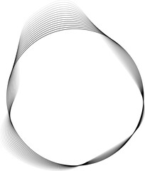 Circle blend line halftone liquid shape for frame, logo, symbol, icon