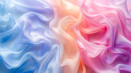 Obraz premium Soft pastel colored fabric flowing creating an abstract design