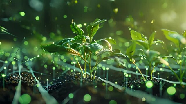 An advanced irrigation system utilizing 5G sensors to precisely deliver water and nutrients to each individual plant based on their specific needs minimizing waste and maximizing yield.