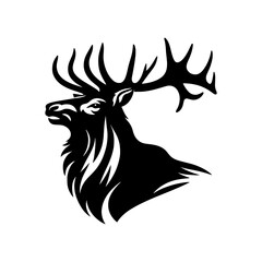 Minimalist Elk Vector - Elk Silhouette - Animal Vector Silhouette.