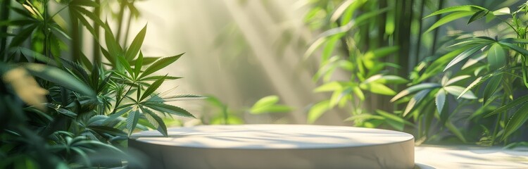 A Sunny Day In The Lush Green Bamboo Forest