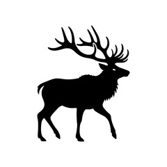 Minimalist Elk Vector - Elk Silhouette - Animal Vector Silhouette.
