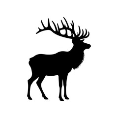 Minimalist Elk Vector - Elk Silhouette - Animal Vector Silhouette.