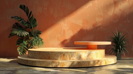 cylinder podium with aestetic background