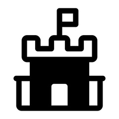 Obraz premium Sand Castle Glyph Icon