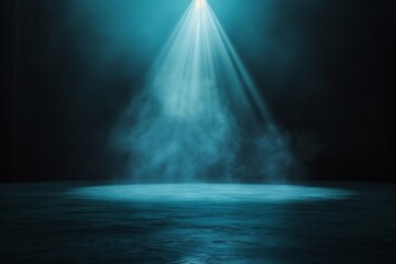 Mysterious Spotlight in Foggy Room, a Dramatic and Atmospheric Scene Stage