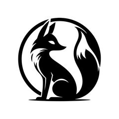 Minimalist Fox Silhouette - Fox Vector  Design - Fox Illustration.