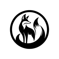 Minimalist Fox Silhouette - Fox Vector  Design - Fox Illustration.