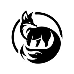 Minimalist Fox Silhouette - Fox Vector  Design - Fox Illustration.