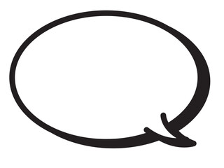 シンプルで使いやすい黒い線の影の付いた吹き出し