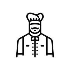 Black line icon for chef; bakery