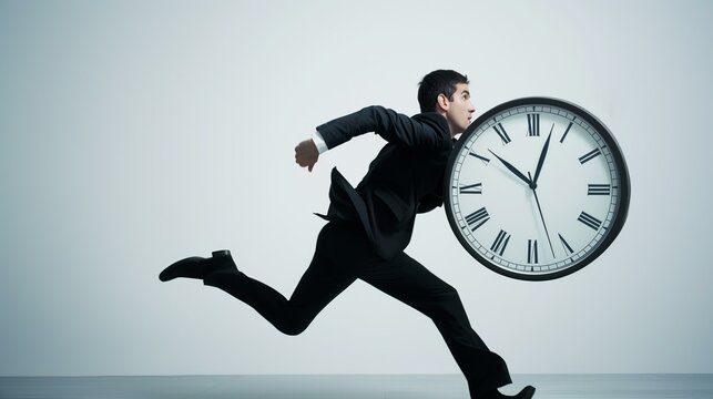 Businessman running out of time
