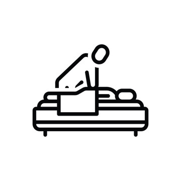 recommend clip art: Black line icon for massage