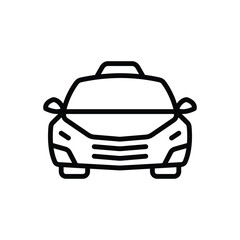 Black line icon for taxi