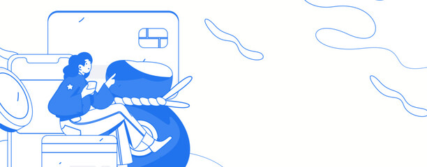 Online shopping payment security character flat vector concept operation hand drawn illustration
