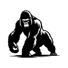 Fototapeta premium Minimalist Gorilla Vector - Gorilla Silhouette - Illustration Of Gorilla.