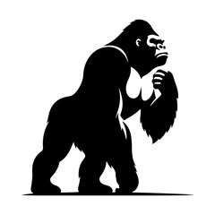Obraz premium Minimalist Gorilla Vector - Gorilla Silhouette - Illustration Of Gorilla.