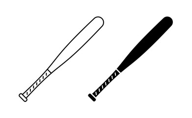 The baseball bat icon. Easy editable vector design.
