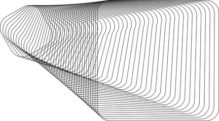 Rounded square blend line spiral geometric shape. Technology concept