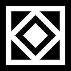 Square line icon. Bold style