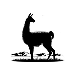 Fototapeta premium Guanaco Silhouette - Guanaco Vector Design - Minimalist Guanaco Illustration.