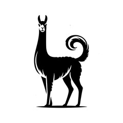 Guanaco Silhouette - Guanaco Vector Design - Minimalist Guanaco Illustration.