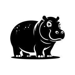 Hippopotamus Silhouette Design - Hippo Vector art - Hippopotamus Illustration.