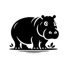 Hippopotamus Silhouette Design - Hippo Vector art - Hippopotamus Illustration.
