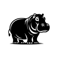 Hippopotamus Silhouette Design - Hippo Vector art - Hippopotamus Illustration.
