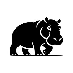 Hippopotamus Silhouette Design - Hippo Vector art - Hippopotamus Illustration.