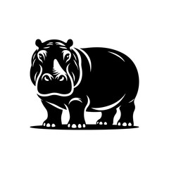 Hippopotamus Silhouette Design - Hippo Vector art - Hippopotamus Illustration.