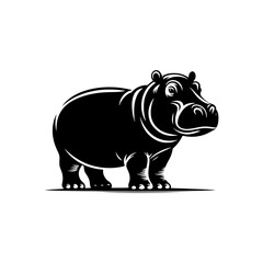 Hippopotamus Silhouette Design - Hippo Vector art - Hippopotamus Illustration.