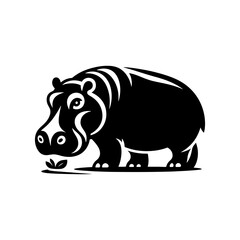 Hippopotamus Silhouette Design - Hippo Vector art - Hippopotamus Illustration.