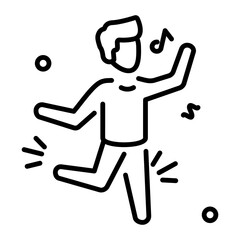  An outline icon of dancing 