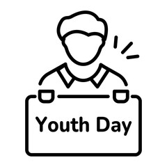 The youth banner icon in line style