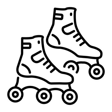 recommend clip art: An outline style icon of roller skates 