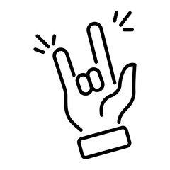 Fototapeta premium A rock gesture outline style icon 